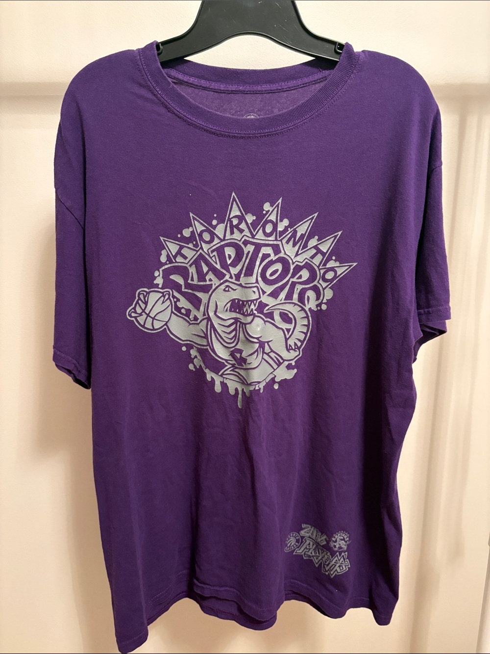 Vintage Men's Purple Raptors Graphic Short-Sleeve Tee